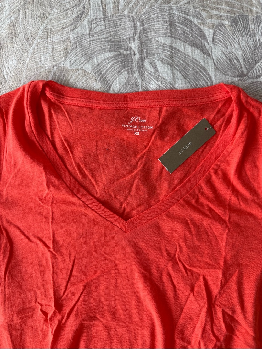 J. Crew Vintage Cotton V-Neck Tee in Coral